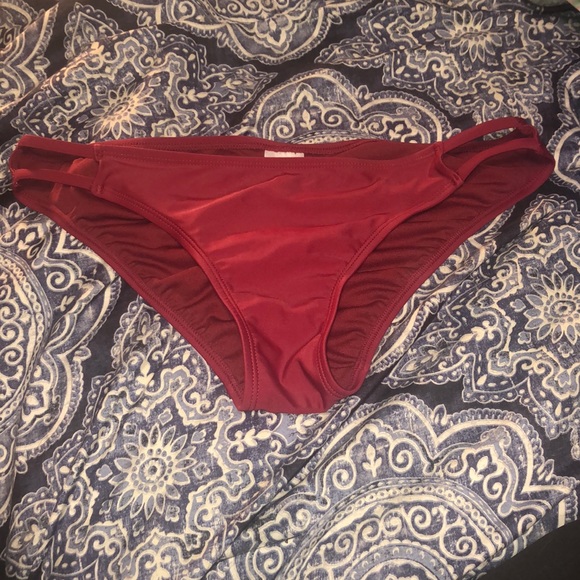 maroon bathing suit bottoms